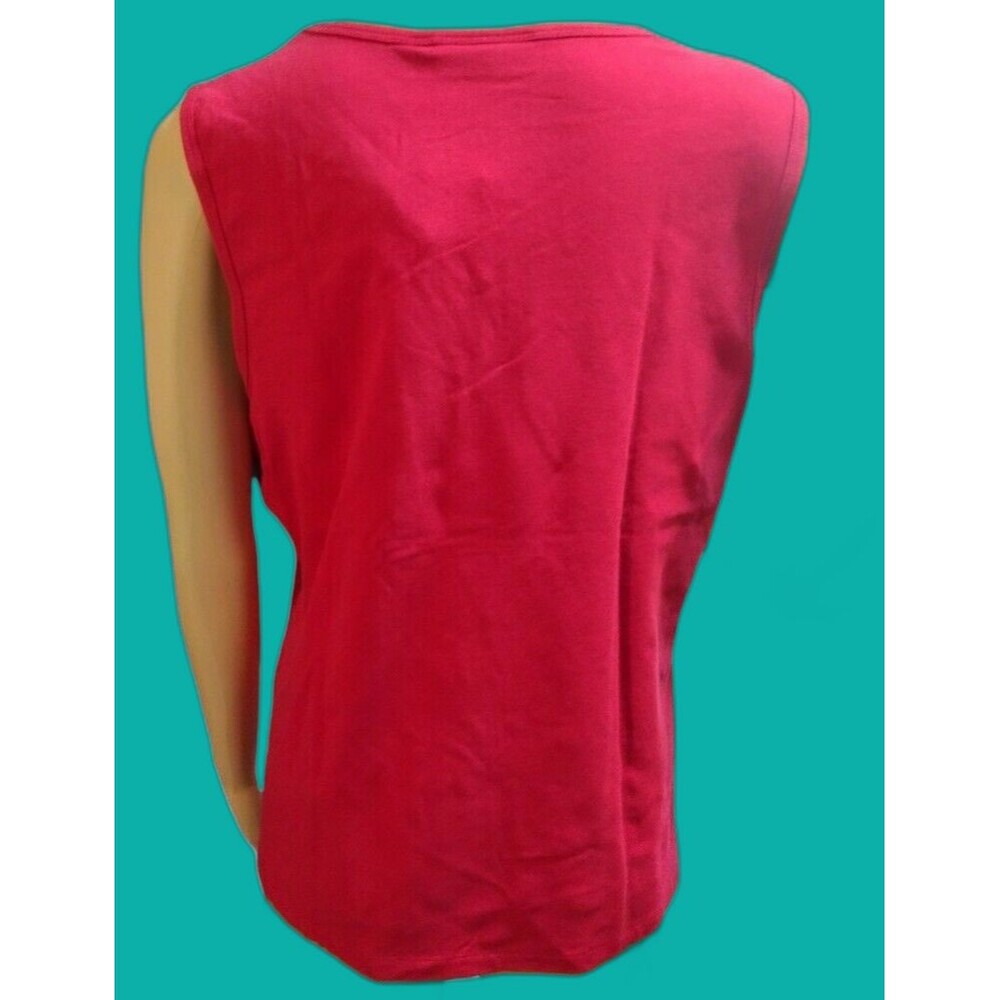 Croft and Barrow Stretch Women’s Sleeveless Red Tank Bead Neckline Size L - Picture 3 of 7